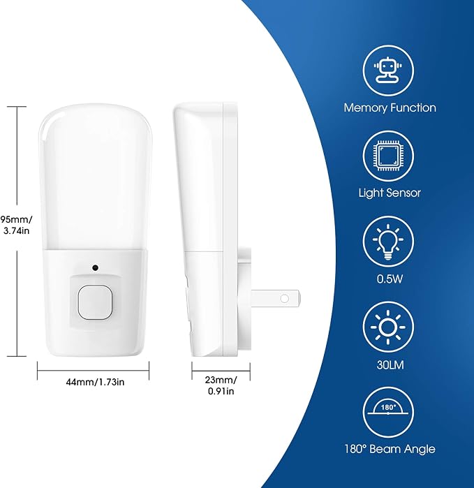L LOHAS LED Night Light Kids, Plug in LED Night Lights for Kid, 2Pack | 9-Color Changing, Dusk to Dawn Sensor Bright Nightlight, Plug-in Night Light for Hallway Stairway Bedroom Christmas Gift