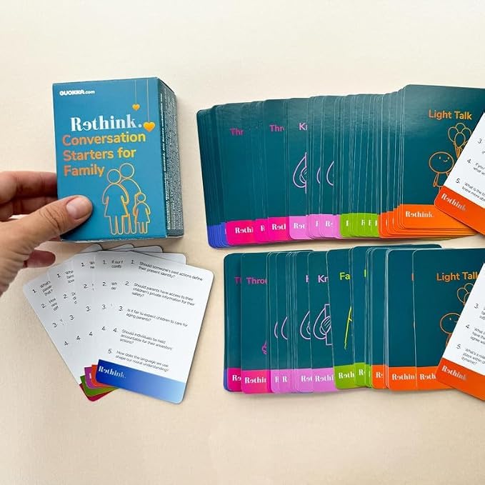 Quokka Conversation Cards Game - Fun Talking Board Game for Family Night | Family Edition – 500 Questions – Conversation Cards for Families Original Version – Share Thoughts