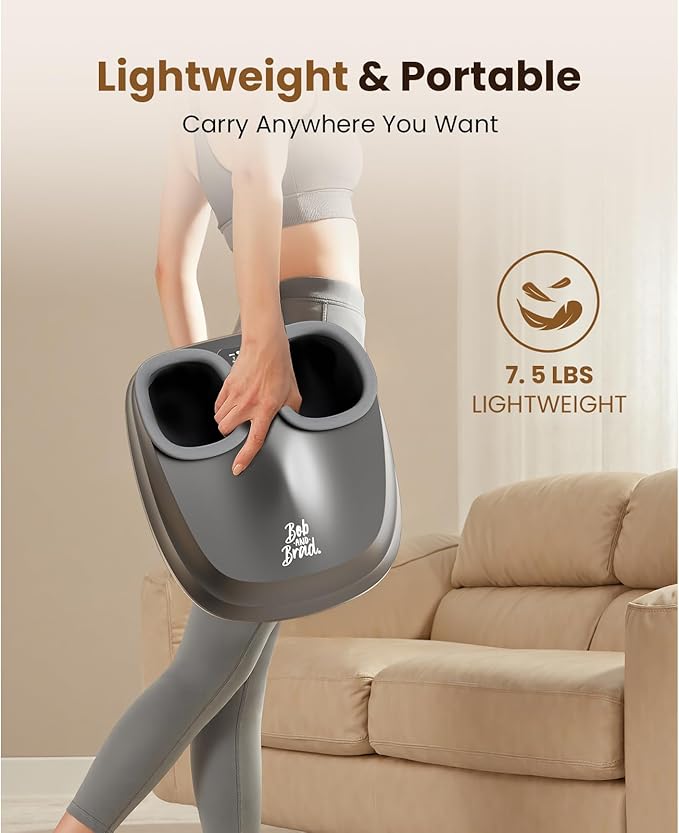 BOB AND BRAD Shiatsu Foot Massager with Heat and Remote, FSA Deep Kneading Electric Feet Massager Machine for Plantar Fasciitis, Fits US Size 12, HSA Eligible