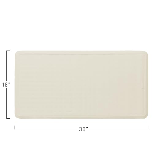 Rubbermaid Commercial Products Bath Tub and Shower Mat, 36-Inch X 18-Inch, White, Extra Long, Machine Washable, Safti-Grip Non-Slip Bathroom Mat with Suction Cups for Home/Hotel/Shower/Bathtub