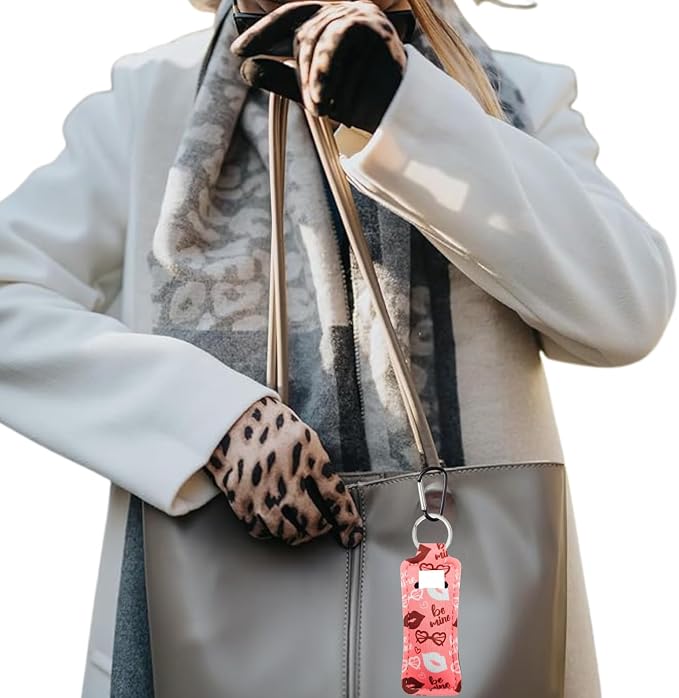 Chapstick Holder Key Chain Lipstick Holder Lip Balm Holder Keychain | Stocking Stuffers Gift, Compatible with Chapstick, Lip Balm and Lipstick, Bag Charm Accessories, Gifts for Women Friend