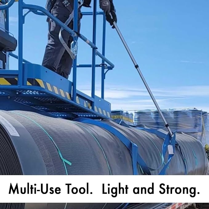 6 ft Truck Cargo Retriever | Heavy Duty Grabber Reach Tool - 110 Pound Pull | Includes Vehicle Debris and Snow Broom | Rust Resistant Aluminum and Stainless Steel (Pole, Hook & Broom)