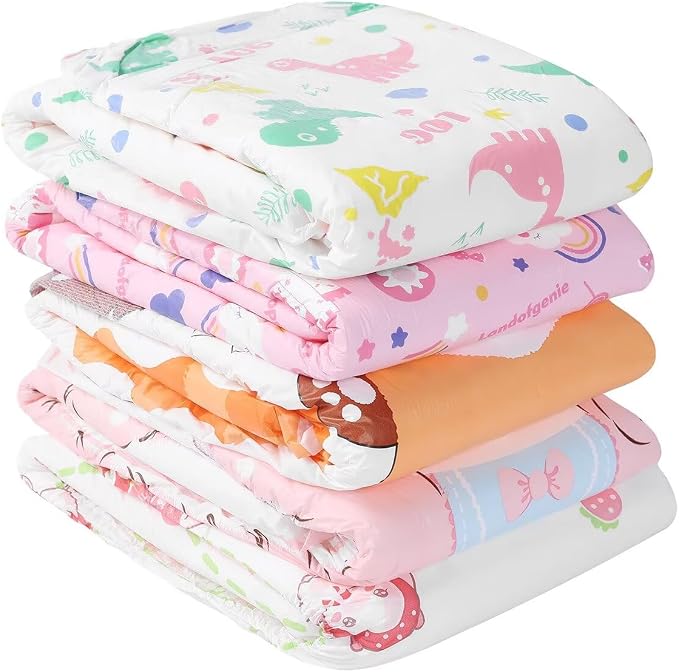 Landofgenie Adult Printed Diapers 10 Pieces 5 Design (Large 36"-46")