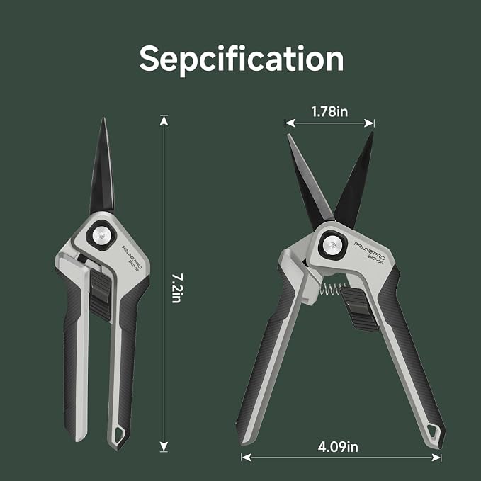 PrunePro Pruning Shears Scissors Set - Professional German Stainless Steel Hand Pruner Anti-Break Lock Ergonomic Garden Scissors for Branches Herb Flower Bonsai Garden Clipper