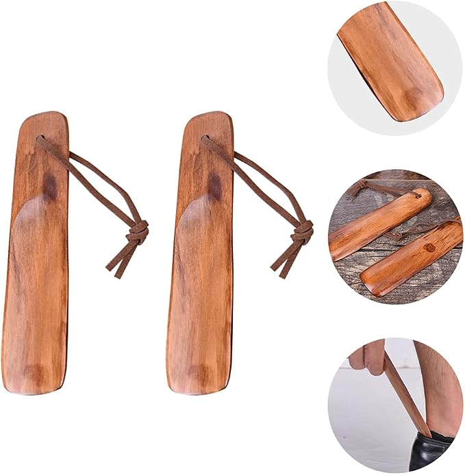 EXCEART 2 Pack Practical Shoehorns Convenient Shoe Lifters with Lanyard 6.10 Inch Plastic Shoe Horns for Easy Slip-on Household Shoehorns for Men Women Elderly