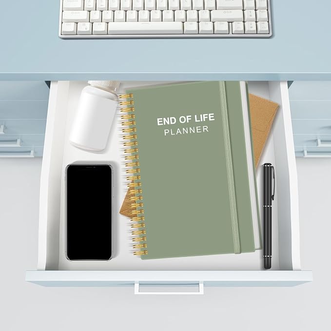 End of Life Planner – Final Arrangements Organizer for Beneficiary, Will Preparation, Last Wishes & Funeral Planning, 5.8" x 8.5", Green
