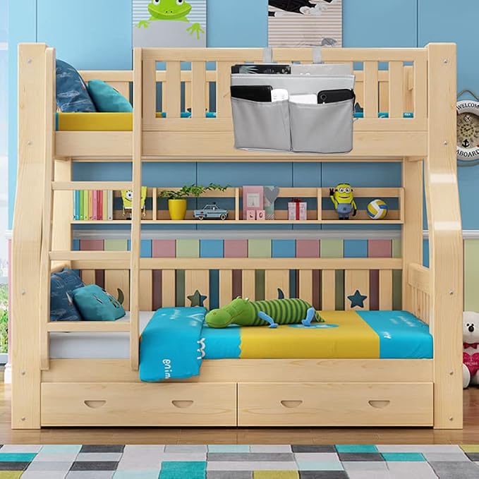 Sugaroom Bedside Storage Caddy, Bunk Bed Organizer Bed Storage Pocket Bedside Organizer Hanging Bed Storage Caddy for College Dorm Room, Hospital Bed Rails, Baby Bed, Camp