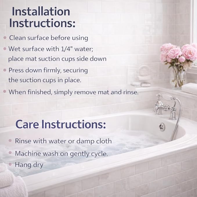 Bathtub Mat Non Slip, Bath Mat for Tub Non Slip, Tub Mat Extra Large 36 x 17 in, Bathtub Mat with Suction Cups & Drain Holes, Soft Foam, Machine Washable, Ivory