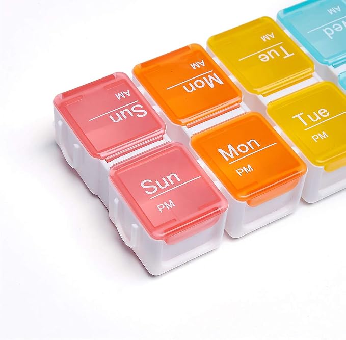 Smart Pill Box,15 Day Pill Organizer,4 Alarm Clocks,AM/PM Automatic Alarm Reminder,Hold Vitamins Fish Oil,Supplements,Travel Pill or Pillganizer,Suitable for The Elderly, Children, Office Workers