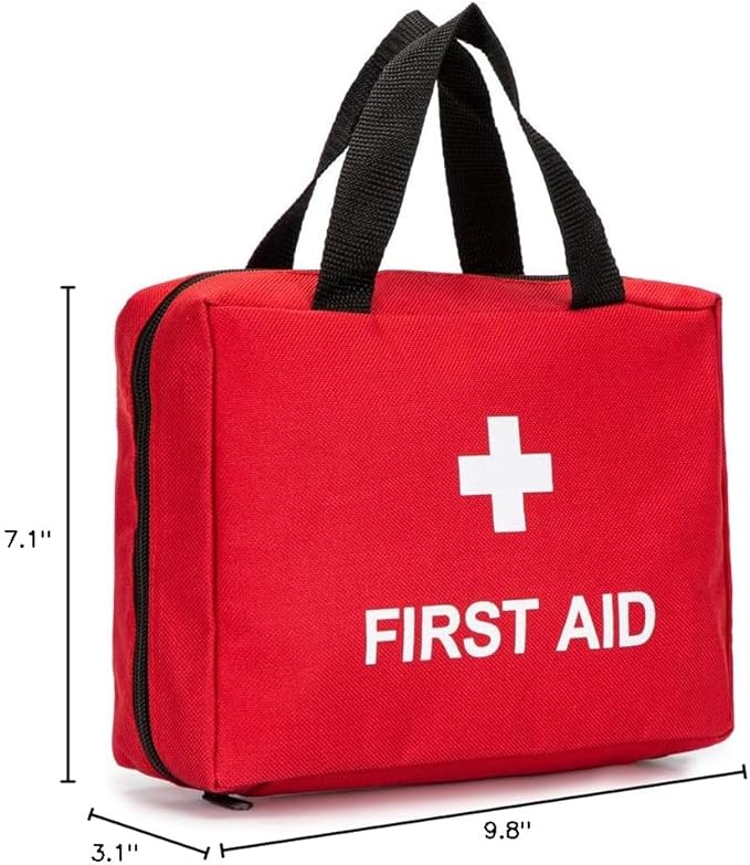 Jipemtra Red First Aid Bag Empty Travel Rescue Pouch First Responder Storage Medicine Emergency Bag for Car Home Office Kitchen Sport Outdoors (Green)