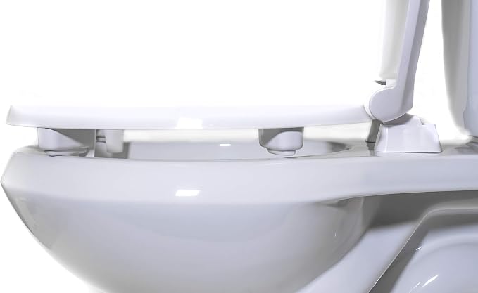 Centoco 2 inch Raised Toilet Seat for Seniors, Round, USA, White | Plastic, Closed Front, Cover, Made in the USA, HL440STS-001