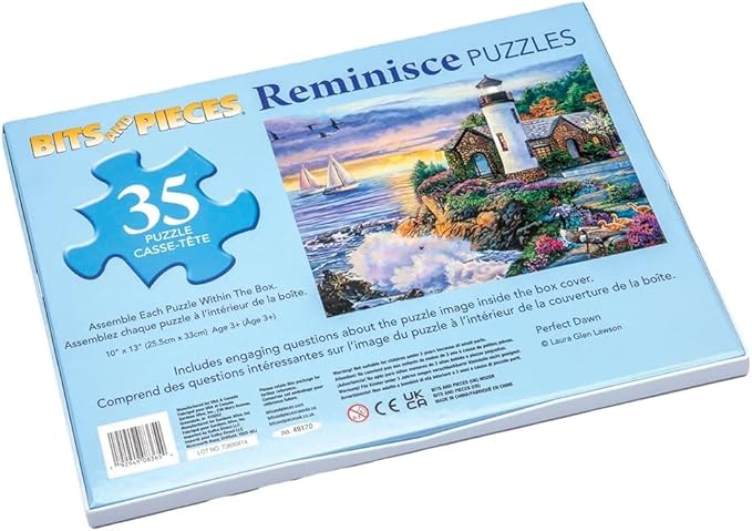Bits and Pieces Large Piece Puzzles for Seniors, 10 in. x 13 in. Perfect Dawn Puzzle - 35 pc Extra Large Pieces Puzzles for Dementia Seniors, Alzheimer Puzzle Memory Aids for Seniors with Dementia