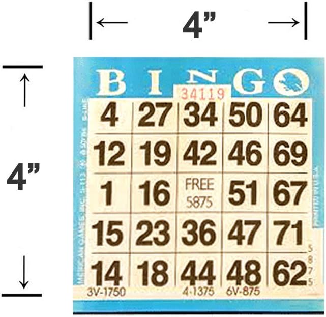 Bingo Paper Game Cards - 1 card - 10 sheets - 100 books of 10 sheets