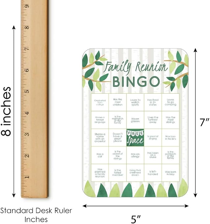 Big Dot of Happiness Family Tree Reunion Bingo Game - Find Someone Game with 18 Cards and Markers, Family Gathering Ice Breaker Activity, Perfect for Large Groups