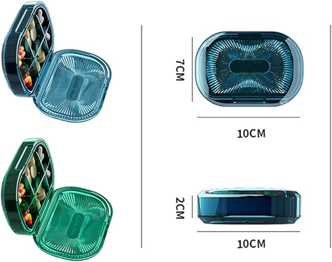 Small Pill Box, Moisture Proof Pill Case, Travel Pill Organizer for Pocket Purse, Daily Portable Medicine Vitamin, Fish Oil, Supplement (White)