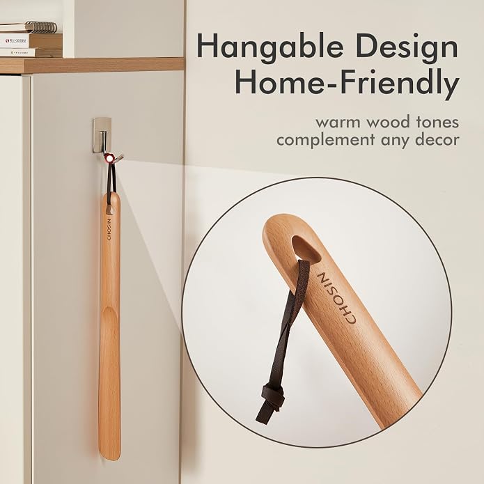 CHOSIN Shoe Horn Long Handle for Seniors Men Women, Small Shoe Spoon for Kids, 2pcs Boot Horn Shoe Helper for Home or Travel