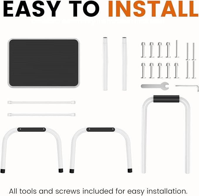 Step Stool with Handle for Ederly, Sturdy and Lightweight Stool,Easy Assmbly,Safely Supports up to 350 Pounds