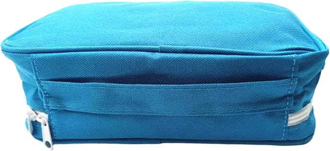 Jipemtra Red First Aid Bag Empty Travel Rescue Pouch First Responder Storage Medicine Emergency Bag for Car Home Office Kitchen Sport Outdoors (Blue with Handle)