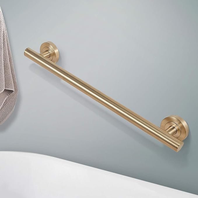 Lava Odoro Shower Grab Bar, Modern Set Stainless Steel Handicap Grab Bar for Bathtubs and Showers, Shower Safety Bar for Seniors Disabled, ADA-Compliant (Champagne Gold, 3 Pack 18", 24'', 36")