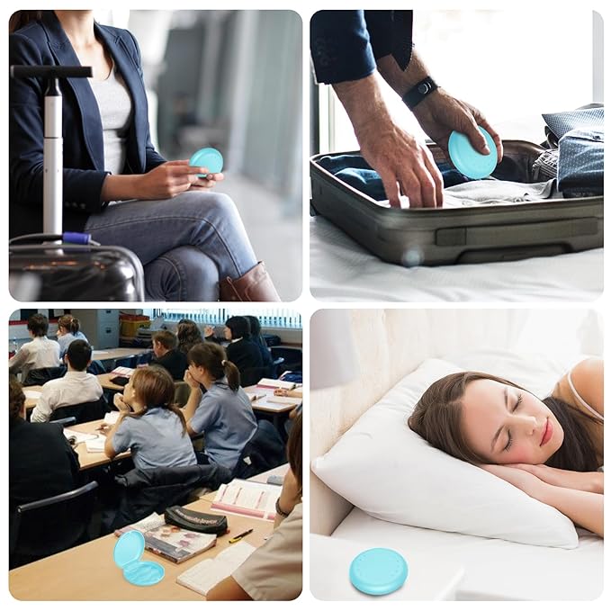 Denture Case Orthodontic Retainer Case with Vent Holes, Annhua Dental Mouthguard Container Aligner Case Slim with Magnetic Closure for Household|Travel|Office - Light Blue