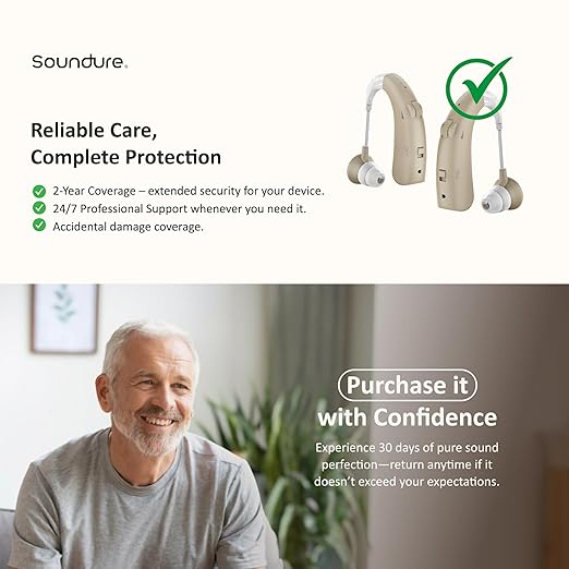hearing aids for severe hearing loss with Noise cancelling - Rechargeable Hearing Aid for women & men - Hearing Amplifier for seniors with charging case - Over the ear hearing aids for seniors