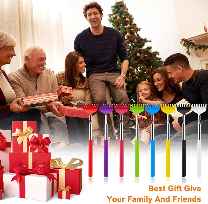 8 Pack Back Scratcher Bulk Christmas Stocking Stuffers for Adults | Prizes for Adults, White Elephant Gifts, Birthday Gag Small Gift, Mothers Fathers Day Dad Gifts, Easter Basket Stuffers