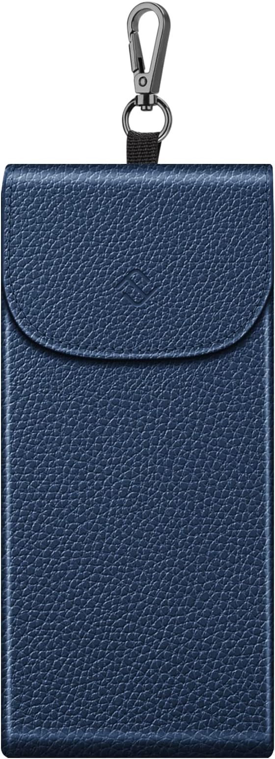 FINTIE Double Glasses Case with Carabiner Hook, Portable Vegan Leather Eyeglass Case Anti-scratch Sunglasses Pouch