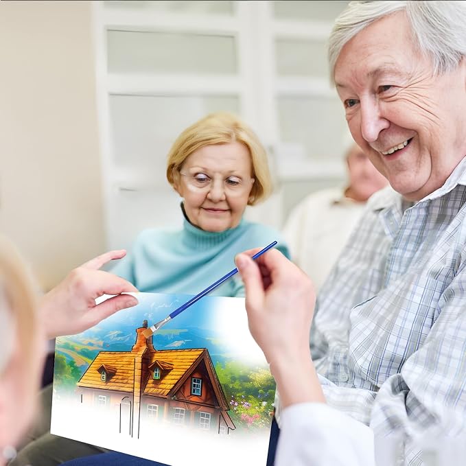 36Pcs Dementia Activities for Seniors,Reusable Water Coloring Set for Dementia Memories Activities, Adults Seniors Toys Games with Painting Brush Drawing Gifts (Garden)