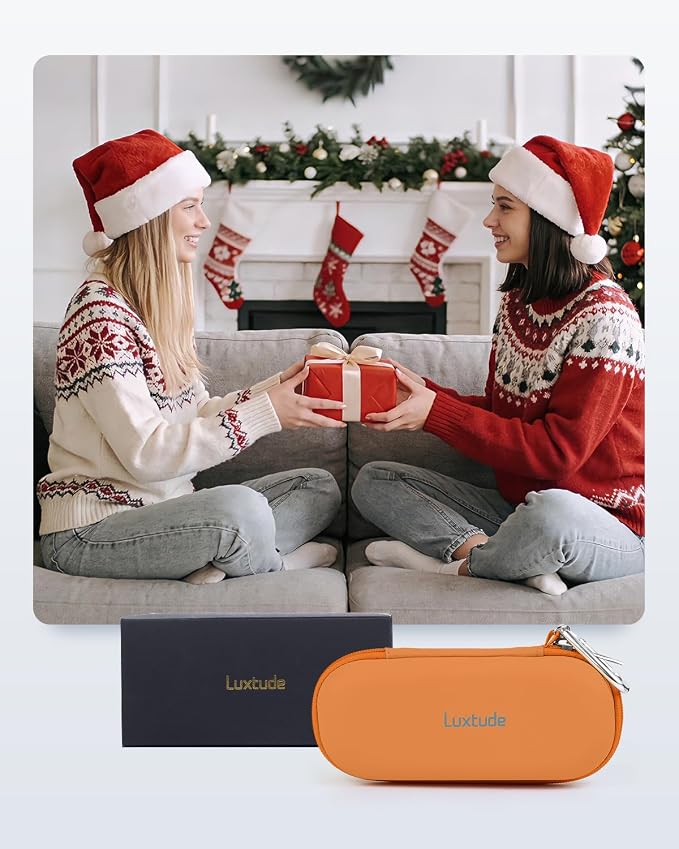 Luxtude Double Glasses Case Hard Shell, Double Eyeglass Case Dual Sunglasses Cases, Travel Sunglasses Organizer for Women Men