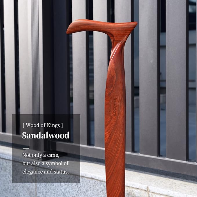 Wooden Walking Cane for Men and Women -Natural Solid Wood, 3 Rubber Tips, Heavy Duty, with Travel Bag- Wooden Walking Stick, Ergonomic Canes for Seniors Unisex Walking Canes