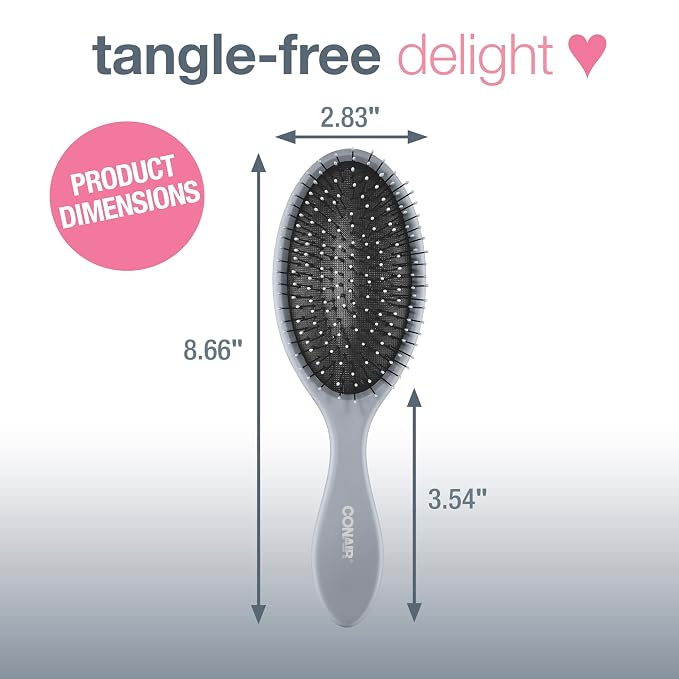 Conair Detangling Hair Brush | Assorted Colors | 3pk, Pack of 8