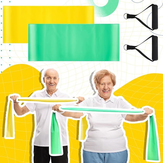 2 Pcs Resistance Band with Handles Chair Exercise Equipment for Seniors Physical Therapy Band Gifts for Elderly Women Rehab, Physical, Grandma, Grandpa