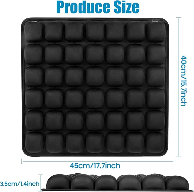 3D Inflatable Seat Cushion, Pressure Relief Design, Protect Lumbar Spine, Portable Travel Seat Cushion Wheelchair Pad for Car Seat, Office Chair, Wheelchair, Stadium