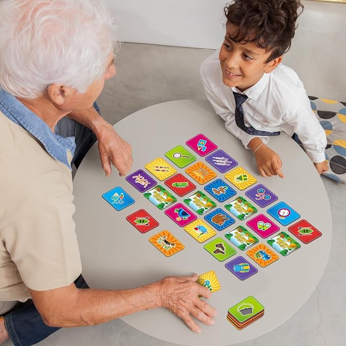 gisgfim 100 PCS Memory Matching Game for Kids Summer Camp Concentration Memory Card for Preschool Educational Ages 3-8 A Fun & Fast Camp Theme Matching Games