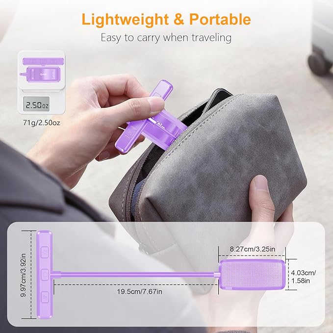 Gritin 19 LED Rechargeable Book Light for Reading in Bed with Memory Function- Eye Caring 3 Color Temperatures,Stepless Dimming Brightness,80 Hrs Runtime Clip on Light for Book Lovers-Purple