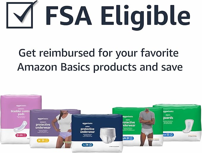 Amazon Basics Men's Incontinence Guards, Maximum Absorbency, 52 Count, (1 Pack of 52)