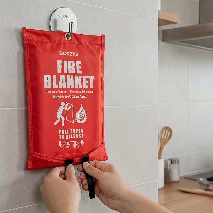 Fire Blanket | Prepared Fire Suppression | 40"x40" Fire Blankets Emergency for Home and Kitchen