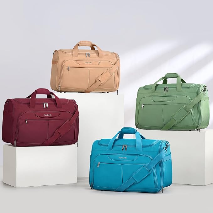 Hanke Carry On luggage Bags for Travel, Large Foldable Duffle Bag for Travel, Softside Lightweight Travel Bag Carry On Bags for Airplanes Women, Travel Tote Bags for Women Men.(Pink)