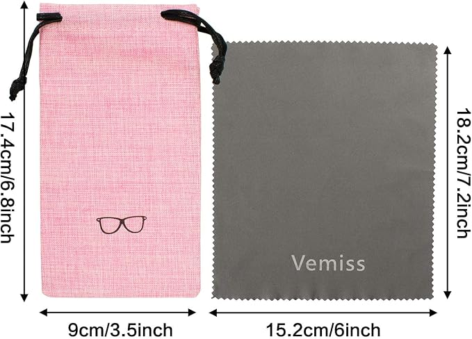 Vemiss Hard Shell Sunglasses Case, Large Linen Fabric Protective Glasses Case for Men Women