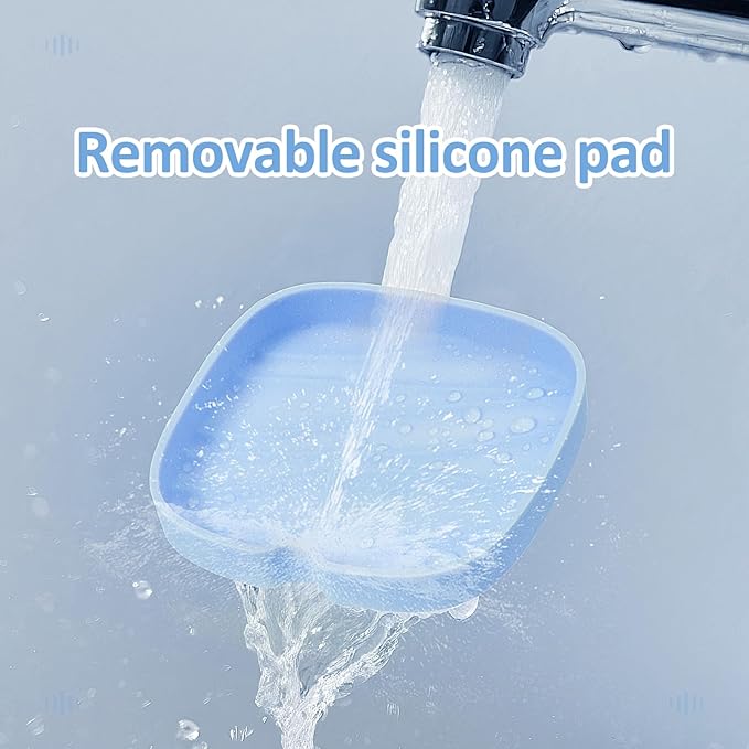 2 Pack Retainer Case Slim Aligner Case with Vent Holes Removable Inner Tray Silicone for Easy Cleaning (2Pack White Blue)