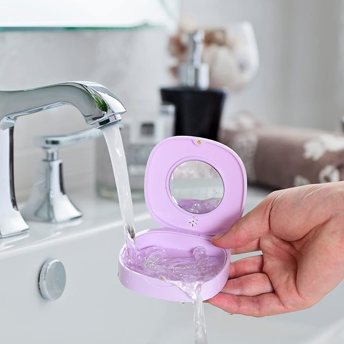 Doboli Retainer Case, Purple, Compatible with Invisalign, Night Guard, Mouth Guard, 1 Count