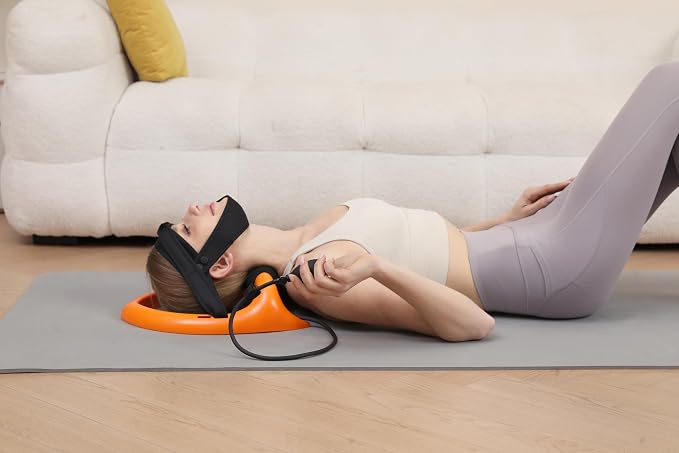 ECOGUN Posture Neck Exercising Cervical Spine Hydrator Pump, Relief for Stiffness, Relieves Neck Pain, Curve Restorer Orange