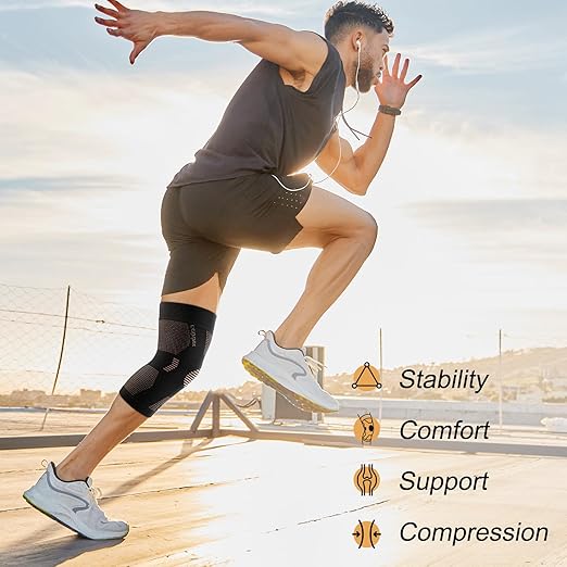 NEENCA Copper Knee Brace for Women and Men, Knee Compression Sleeve for Knee Pain, Arthritis, ACL, Meniscus Tear, Joint Pain Relief, Knee Support for Running, Working Out, Fitness,Weightlifting-Single