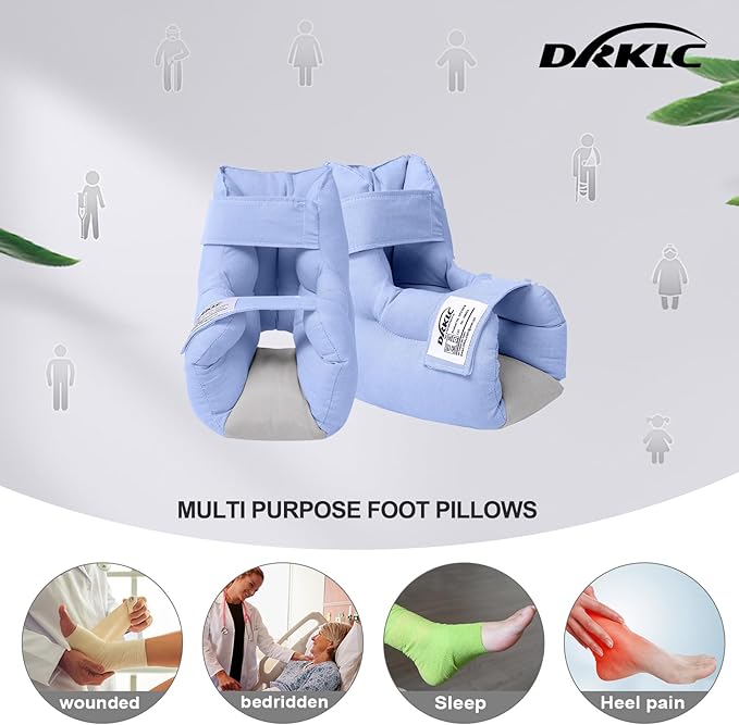 Heel Protector Cushion Pillow to Relieve Pressure from Sores and Ulcers, Adjustable Foot Support Boot for Bedridden Patients Supplies, Ankle pad for Heel Pain