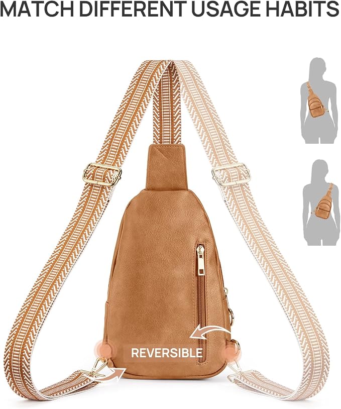 CHOLISS Anti Theft Small Sling Bag for Women and Men RFID Leather Crossbody Bags Fanny Pack Chest Bag Travel Purse Daypacks