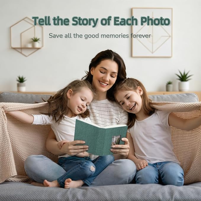 popotop Photo Album 4x6-100 Photos Photo Books with 100 Vertical Pockets,Linen Cover Albums for Family Wedding Anniversary Baby Vacation Pictures