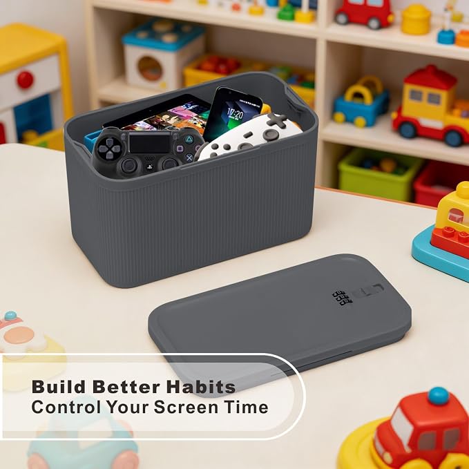 Lockable Storage Box, Large Lock Box with Combination Code – 5cm Taller Version for Medication Safe, Phone Jail, Food Snacks, First Aid Kits, Refrigerator, Office, School, Home, Travel Gift