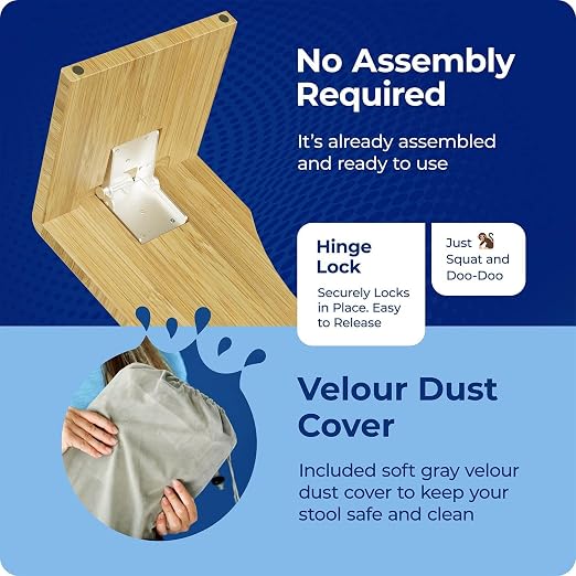 Squatty Potty Oslo Folding Bamboo Toilet Stool – 7 Inches, Collapsible Bathroom Stool for Kids and Adults – Brown, Portable and Space-Saving