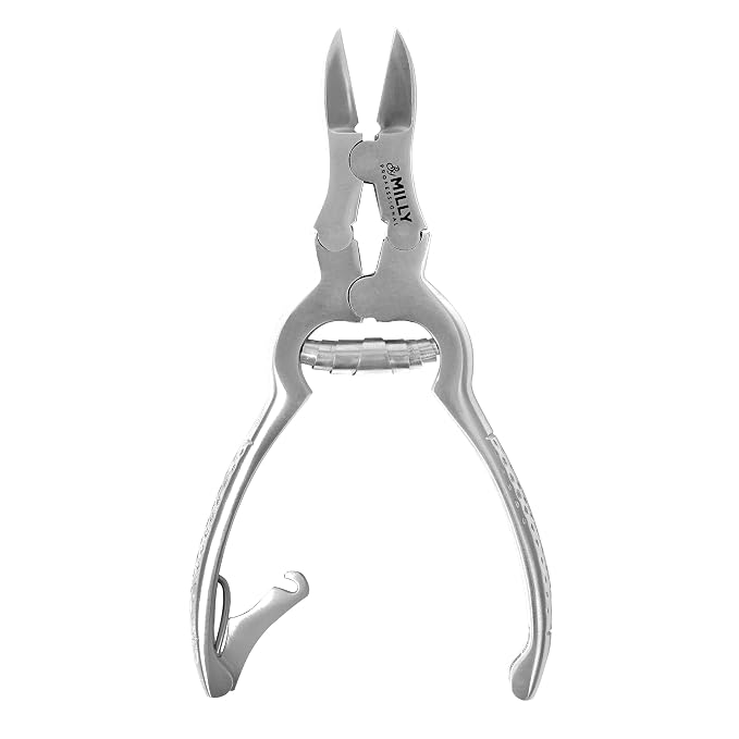 High Carbon Steel Professional Nail Clippers for Seniors & Podiatrist Toenail Clippers | Hammer Forged to Trim Thick or Hard Toenails | Heavy Duty Toenail Clippers for Thick Toenails (Silver)