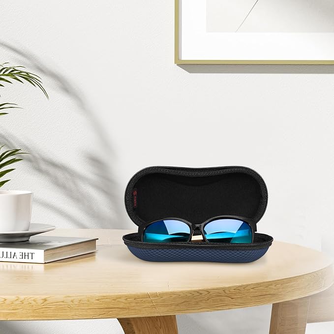 FINTIE Sunglasses Case, Hard EVA Shell Shockproof Sport Glasses Case with Metal Carabiner Travel Zipper Eyeglasses Holder